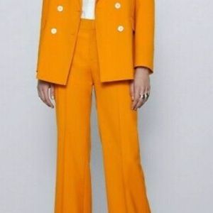 NWT Zara Women Wide Leg Mid-Rise Suit Pants